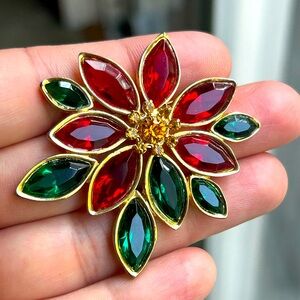 Poinsettia Brooch